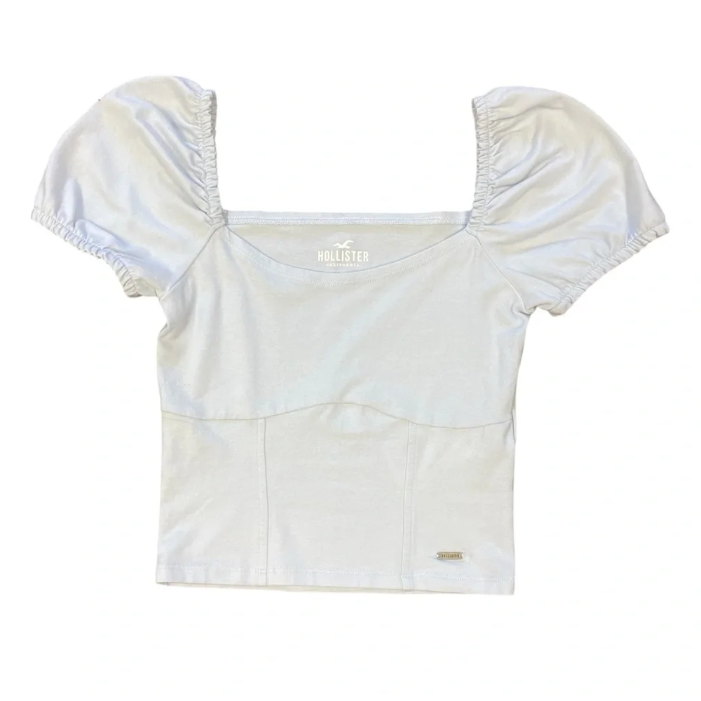 💖 5 for $25 💖 Hollister Puff-Sleeve Top Baby Blue XS - Picture 2 of 7